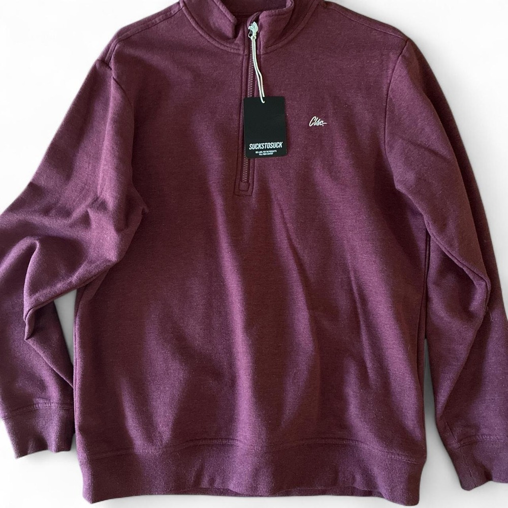 Brand new with tags. Clsc burgundy 1/4 zip pullover. Men's size medium